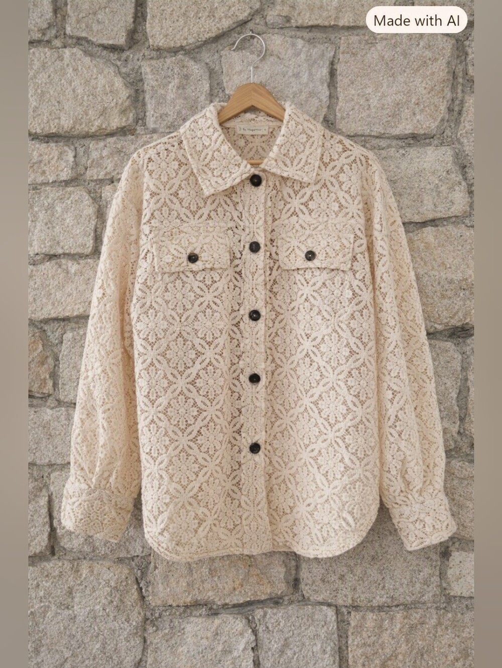 BY TOGETHER ..LACEY CREAM SHACKET SZ S